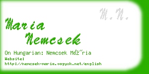 maria nemcsek business card
